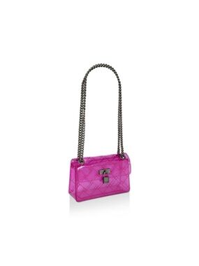 Kurt Geiger Hot Pink Quilted Crossbody with Chain Strap